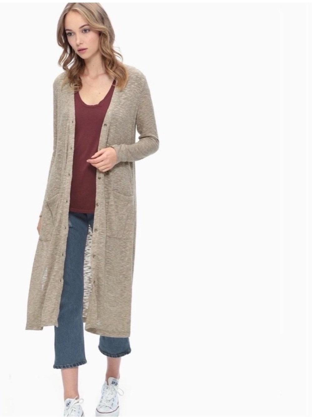 Splendid Longline Open-Front Cardigan